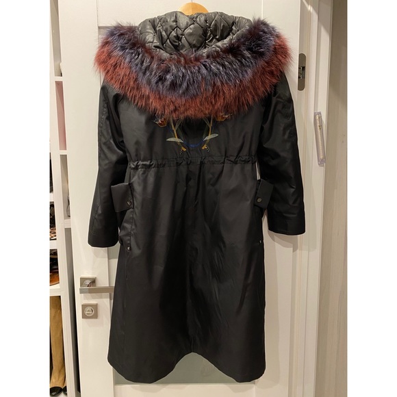 Real Fox Fur Parka Coat Size Small - Picture 4 of 4